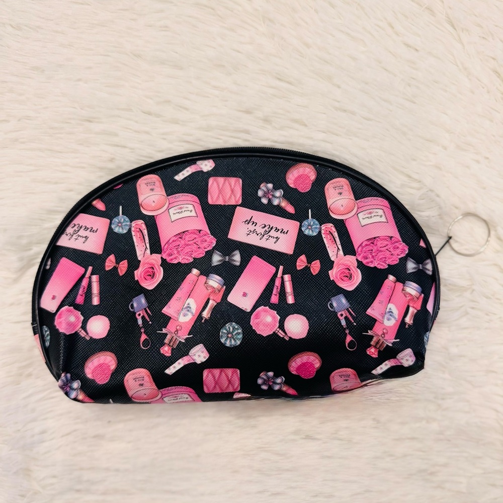 Pink Cosmetic Print Makeup Bag